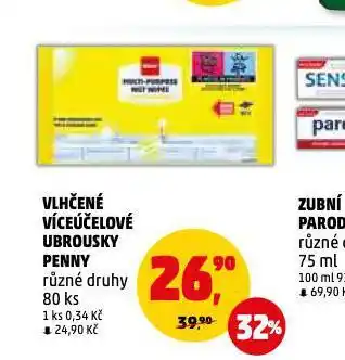 Penny Market Vlhčené víceúčelové ubrousky nabídka