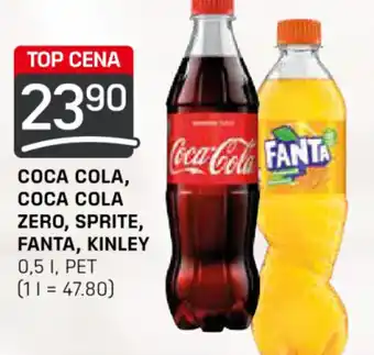 Flop COCA COLA, COCA COLA ZERO, SPRITE, FANTA, KINLEY 0.5 l. nabídka