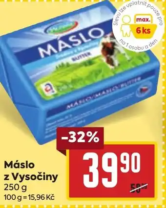 Billa Máslo z Vysočiny nabídka