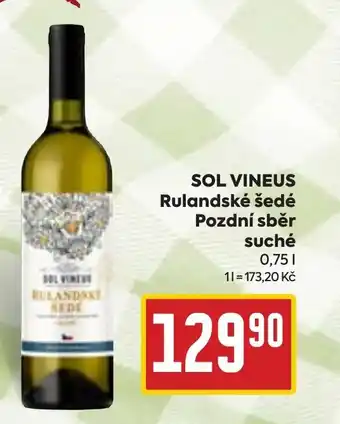 Billa SOL VINEUS Rulandské šedé Pozdní sběr suche 0.75L nabídka