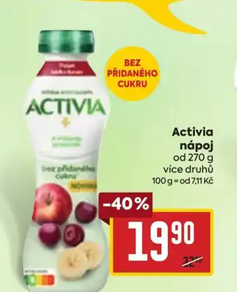 Billa Activia nápoj nabídka