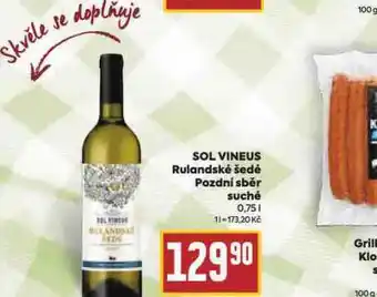Billa Sol vineus rulandské šedé nabídka