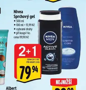 Albert Nivea sprchový gel nabídka