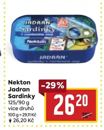 Billa Nekton Jadran Sardinky nabídka