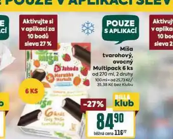 Billa Míša tvarohový ovocný multipack nabídka