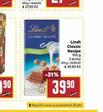 Billa Lindt classic recipe nabídka