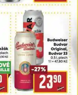 Billa Pivo budweiser budvar original nabídka