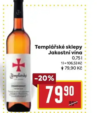 Billa Templářské sklepy Jakostní vína 0.75L nabídka