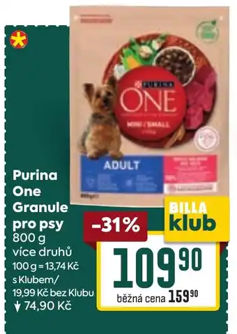 Billa Purina One Granule pro psy nabídka