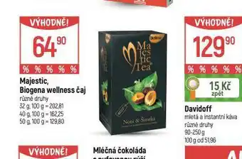 Globus Majestic, biogena wellness čaj nabídka