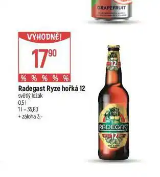 Globus Pivo radegast ryze hořká 12 nabídka