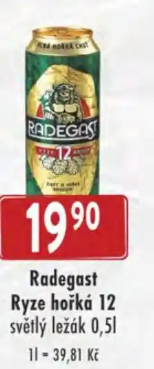 Radegast Ryze hořká 12 světlý ležák 0,5L