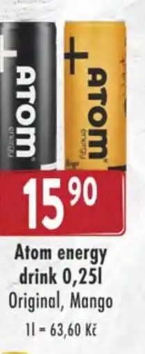 Astur&Qanto Atom energy drink 0,25L Original, Mango nabídka