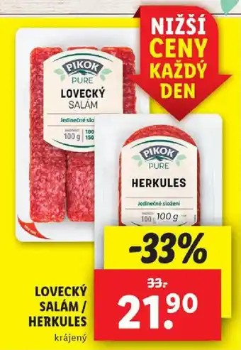 Lidl LOVECKÝ SALÁM/ HERKULES nabídka