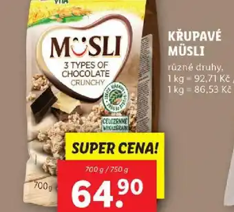 Lidl KŘUPAVÉ MÜSLI nabídka