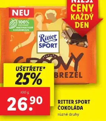 Lidl RITTER SPORT ČOKOLÁDA nabídka