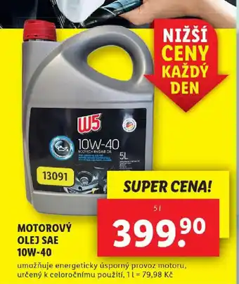 Lidl MOTOROVÝ OLEJ SAE 10W-40 nabídka