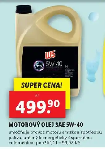 Lidl MOTOROVÝ OLEJ SAE 5W-40 nabídka