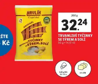 Lidl TRVANLIVÉ TYČINKY SE SÝREM A SOLÍ nabídka