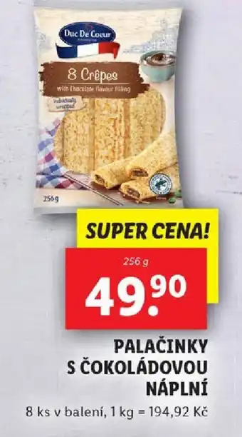 Lidl PALAČINKY S ČOKOLÁDOVOU NÁPLNÍ nabídka