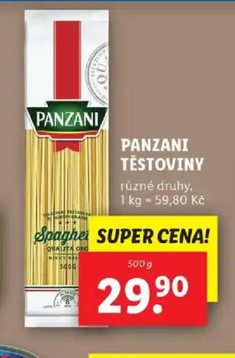 Lidl PANZANI TĚSTOVINY nabídka