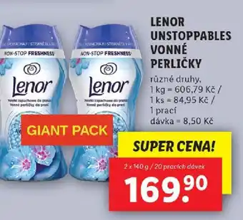 Lidl LENOR UNSTOPPABLES VONNÉ PERLIČKY nabídka