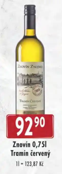 Znovín 0,75L Tramín červený