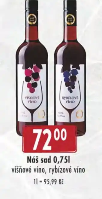 Astur&Qanto Náš sad 0,75L višňové víno, rybízové víno nabídka