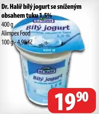 Partner Maloobchodní síť Dr. Halíř bílý jogurt se sníženým obsahem tuku 1,5% nabídka