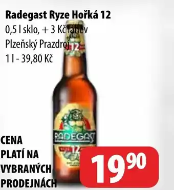 Partner Maloobchodní síť Radegast Ryze Hořká 12 0.5L nabídka