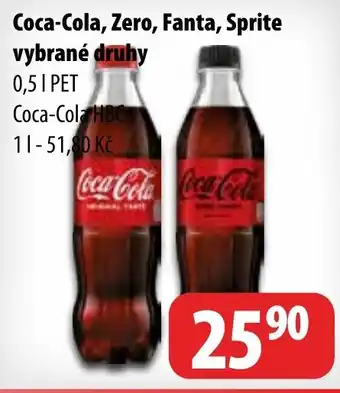 Partner Maloobchodní síť Coca-Cola, Zero, Fanta, Sprite vybrané druhy 0.5L nabídka