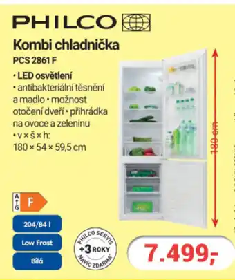 Planeo Elektro PHILCO Kombi chladnička nabídka