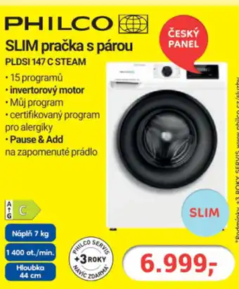 Planeo Elektro PHILCO SLIM pračka s párou PLDSI 147 C STEAM nabídka