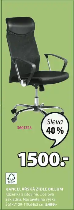 JYSK KANCELÁŘSKÁ ŽIDLE BILLUM nabídka