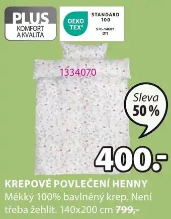 JYSK KREPOVÉ POVLEČENÍ HENNY nabídka
