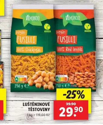 Lidl Luštěninové těstoviny nabídka