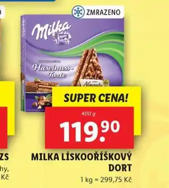 Lidl Milka lískooříškový dort nabídka