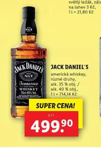 Lidl Jack daniel´s nabídka