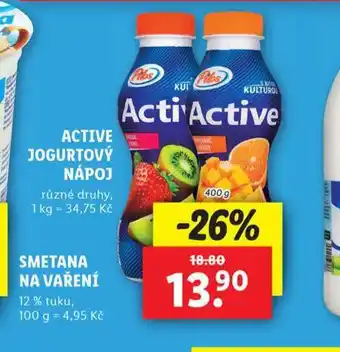 Lidl Active jogurtový nápoj nabídka