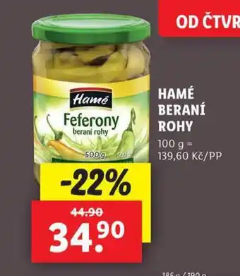 Lidl Hamé beraní rohy nabídka