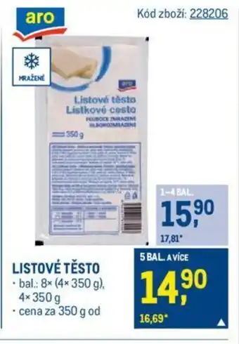 Makro LISTOVÉ TĚSTO nabídka