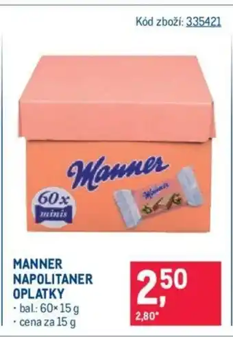 Makro MANNER NAPOLITANER OPLATKY nabídka