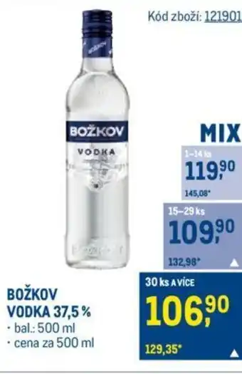 Makro BOŽKOV VODKA 37,5% nabídka