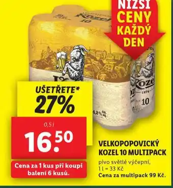 Lidl Pivo velkopopovický kozel nabídka