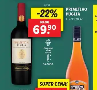 Lidl Primitivo puglia nabídka