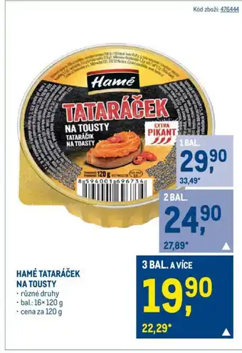 Makro HAMÉ TATARÁČEK NA TOUSTY nabídka