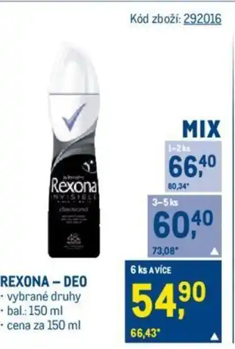 Makro REXONA - DEO nabídka