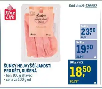 Makro ŠUNKY NEJVYŠŠÍ JAKOSTI PRO DĚTI, DUŠENÁ nabídka