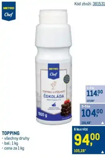 Makro TOPPING nabídka