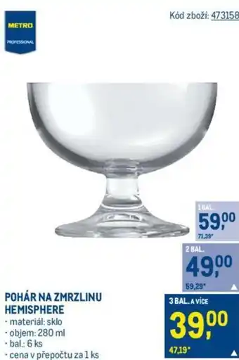 Makro POHÁR NA ZMRZLINU HEMISPHERE nabídka